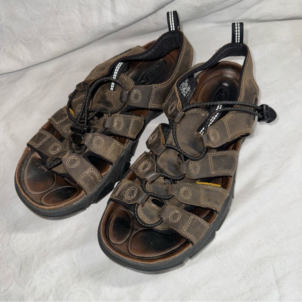 Keen Daytona Mens Brown Leather Waterproof Sandals Size 95 Preowned